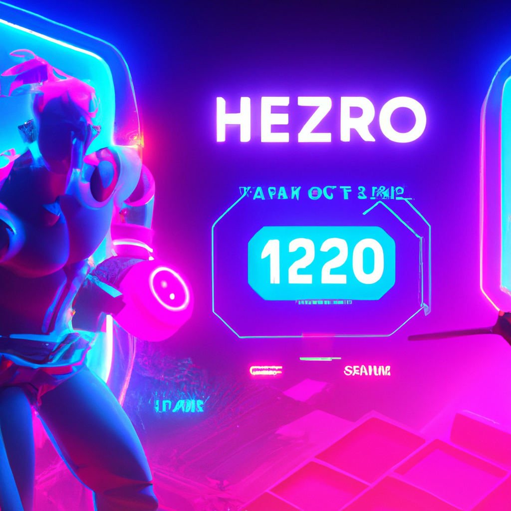 Hero composite: arcade neon characters in front of tournament HUD